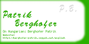 patrik berghofer business card